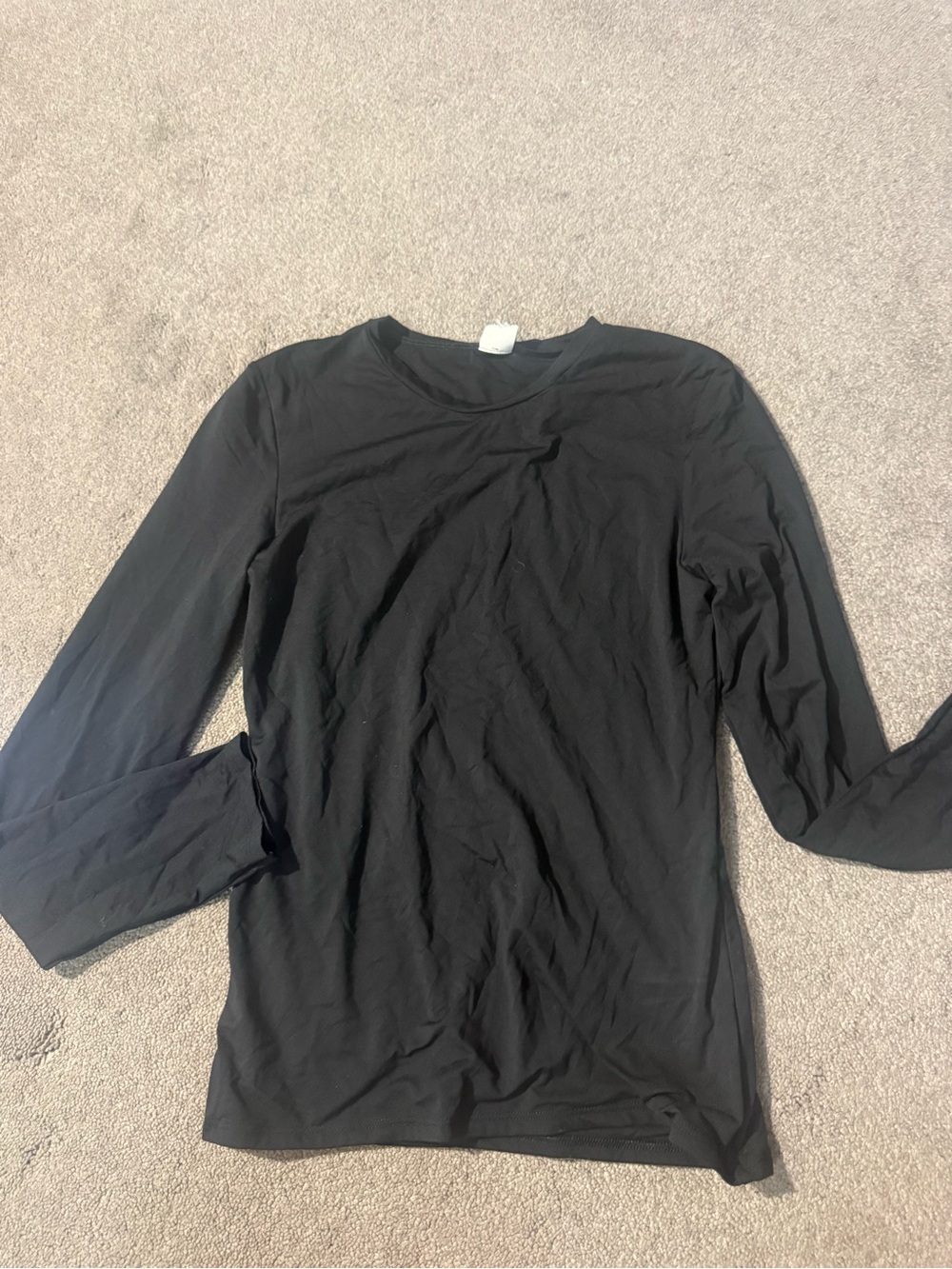 PINK Victoria's Secret Black Long-Sleeve Crew Tee